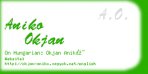 aniko okjan business card